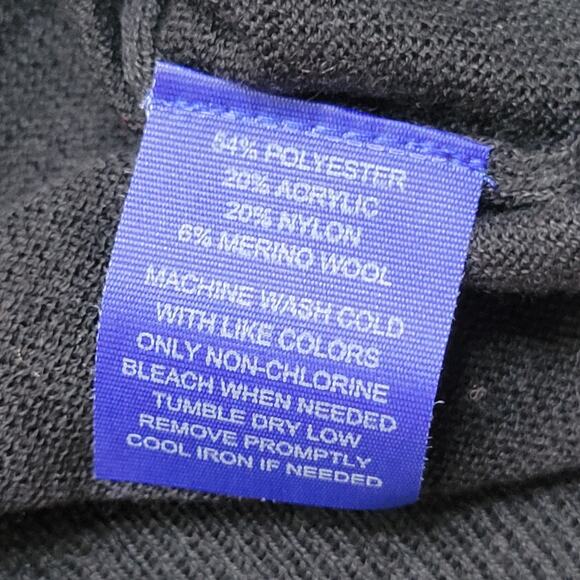 Joseph Abboud Merino Wool Blend Crew Neck Knit Sweater Black Gray Men's Size L - Picture 4 of 5